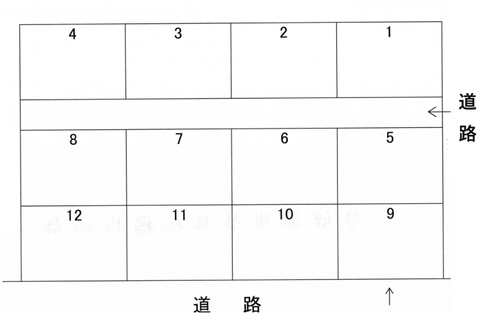 森武駐車場の駐車配置図