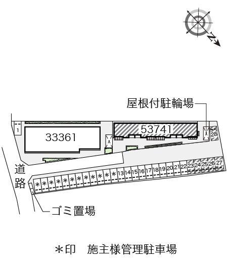 ヤマキⅡ(53741) 敷地外駐車場の駐車配置図