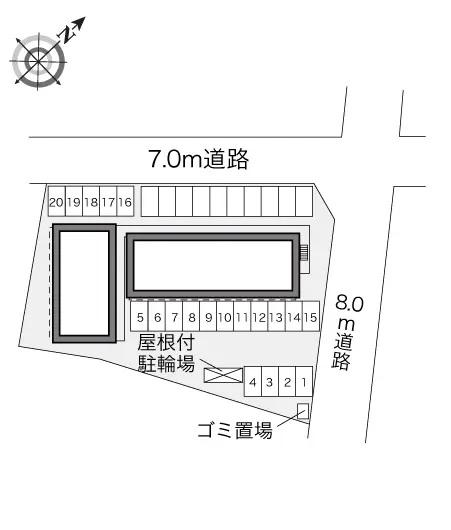 コーポ弥生(28275) 敷地外駐車場の駐車配置図