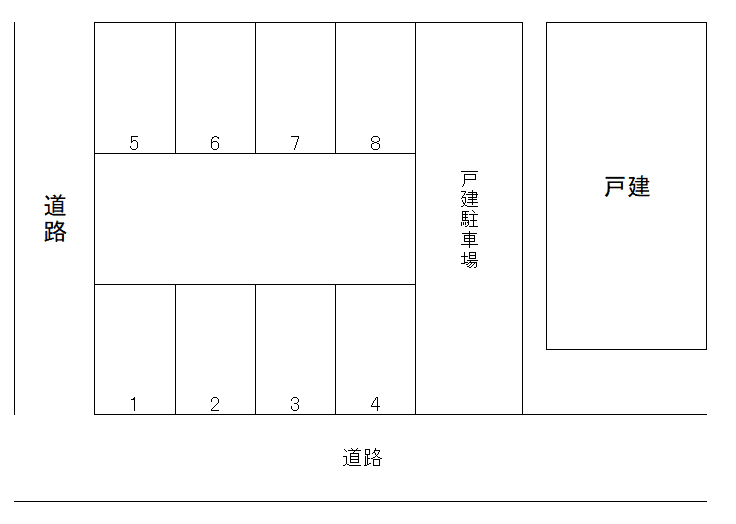古町小横駐車場の駐車配置図