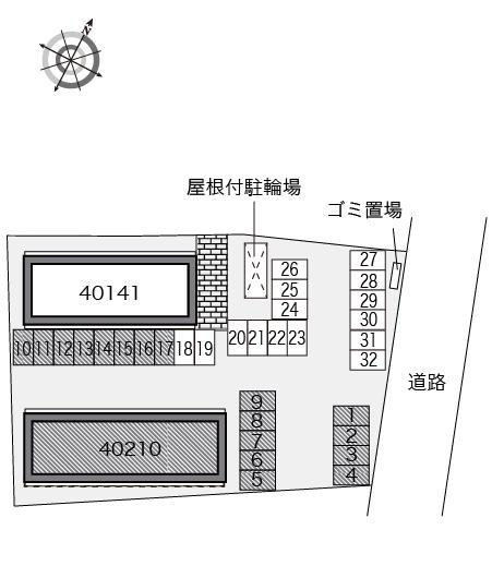 ラフィーネB(40210)の駐車配置図