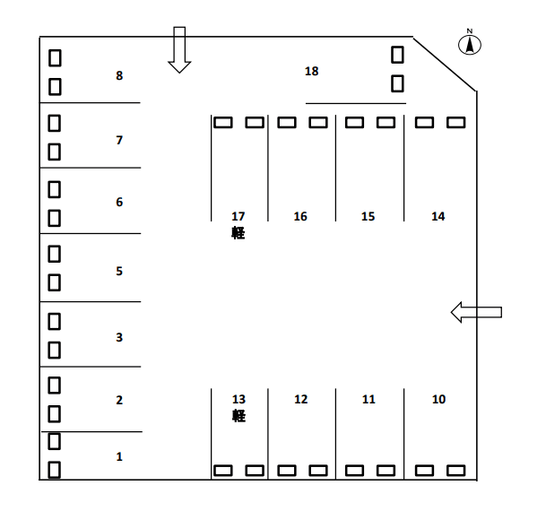 Y.Kパーキングの駐車配置図