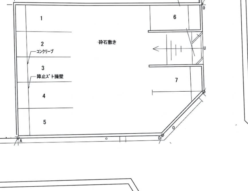 市沢駐車場の駐車配置図