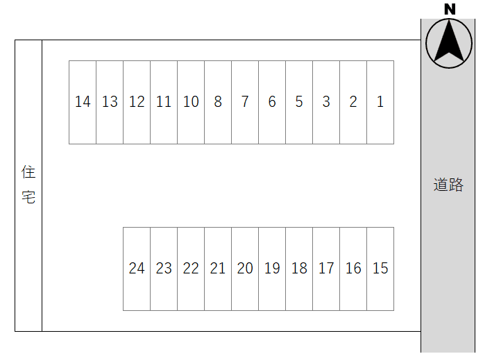 K-0110駐車場の駐車配置図