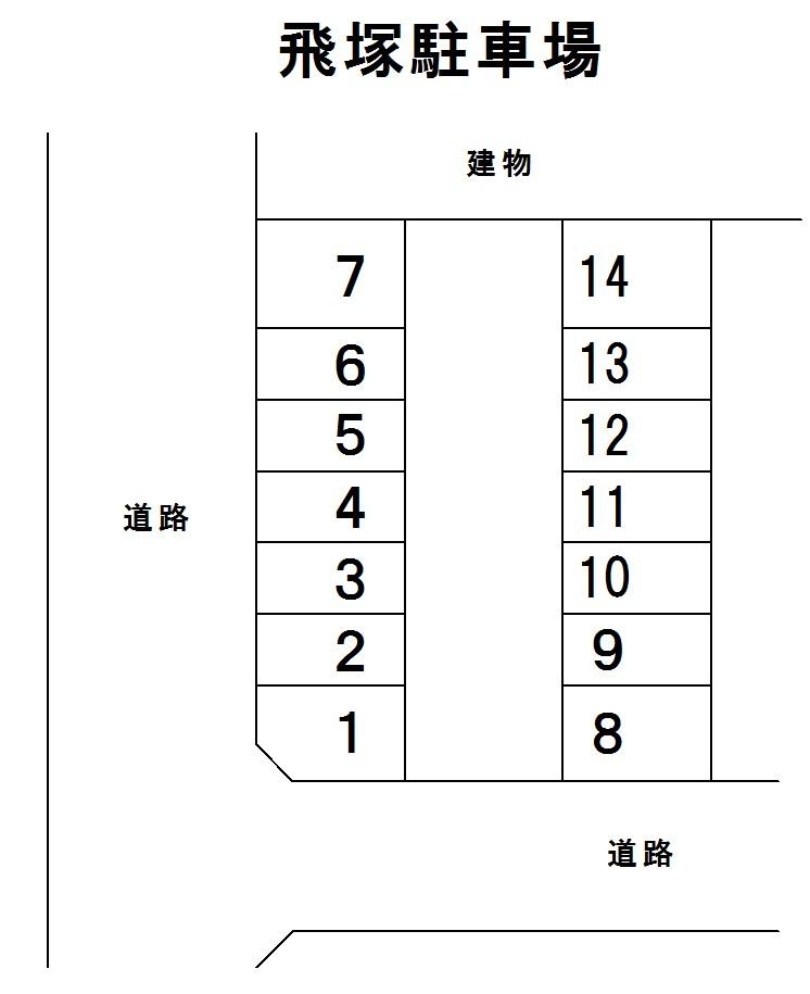 飛塚第1駐車場の駐車配置図