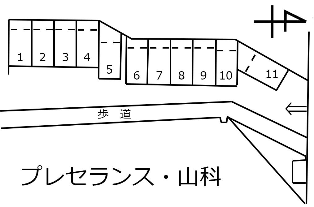 プレセランス・山科の駐車配置図