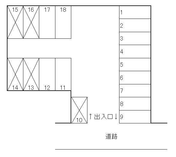 本荘5丁目パーキングの駐車配置図