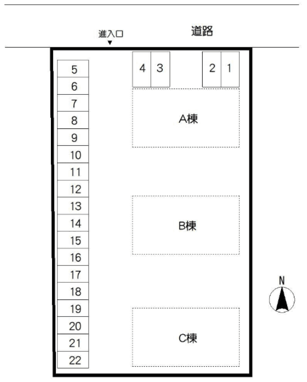 FKグランプエルタ大佳駐車場の駐車配置図