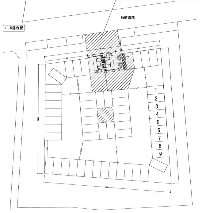 KF-ParkJR藤森駅前の駐車配置図
