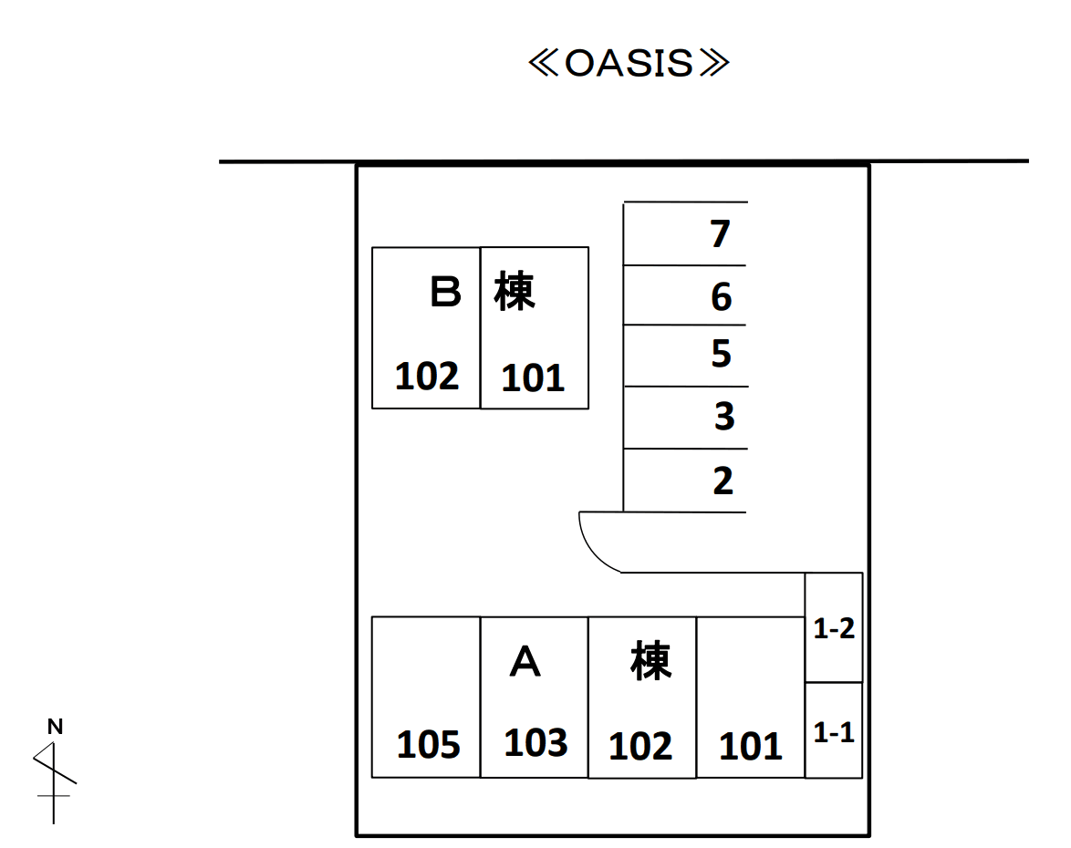 OASIS aの駐車配置図
