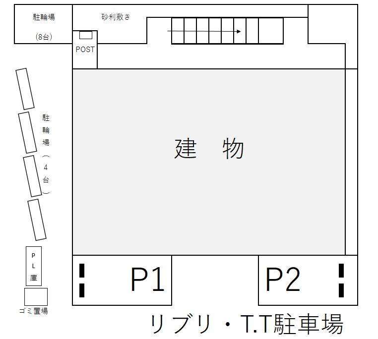 リブリ・T.T駐車場の駐車配置図