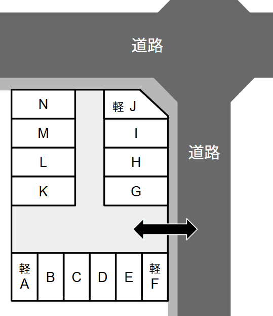 上名古屋三丁目駐車場の駐車配置図