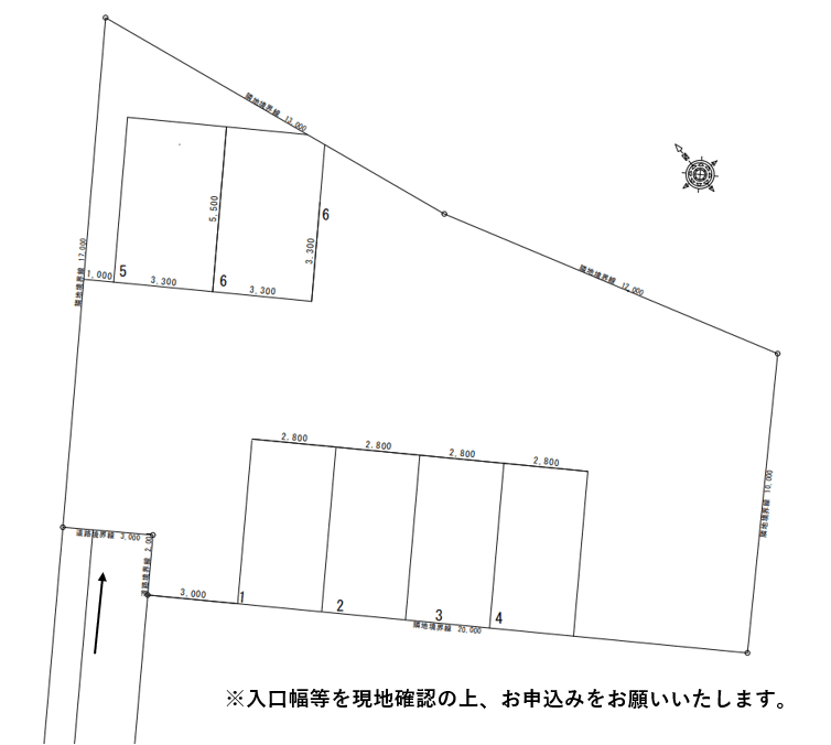 三丁目パーク 緑ヶ丘貸駐車場の駐車配置図