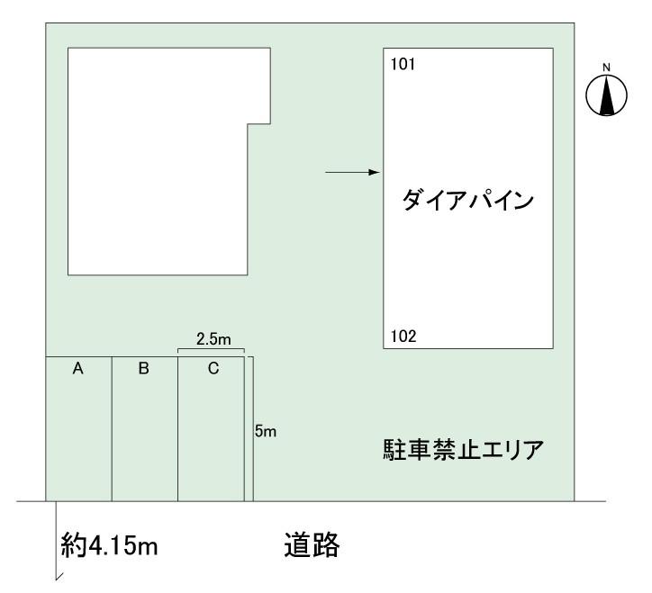 ダイアパイン駐車場の駐車配置図