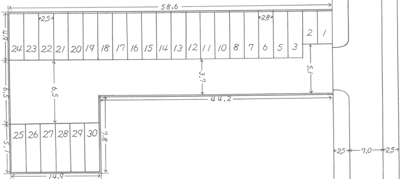 福井第2駐車場の駐車配置図
