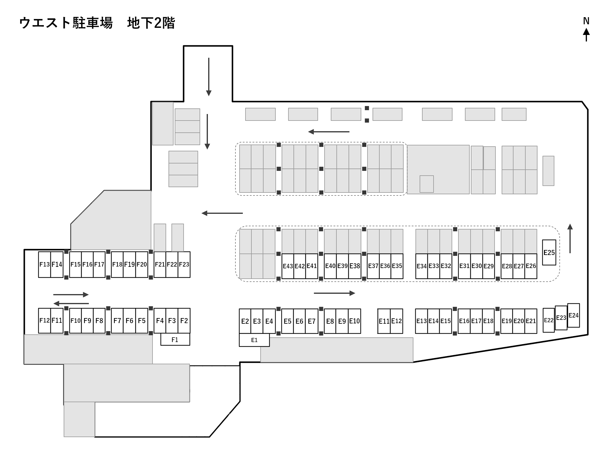 アミング潮江ウエスト駐車場(2番館)の駐車配置図