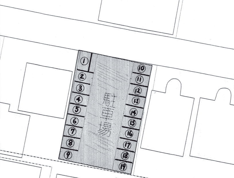 黄金町駐車場の駐車配置図