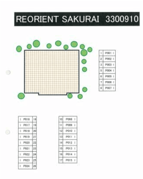 FKリオリエントサクライ駐車場の駐車配置図