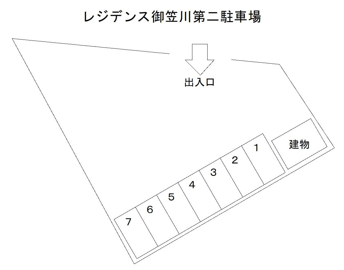 レジデンス御笠川第二駐車場の駐車配置図