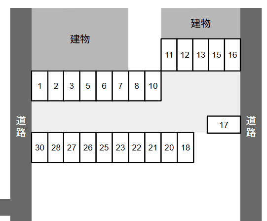 北町駐車場の駐車配置図