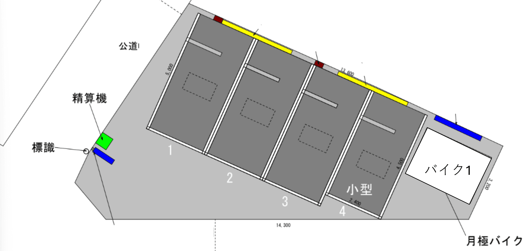 宮坂駐車場の駐車配置図