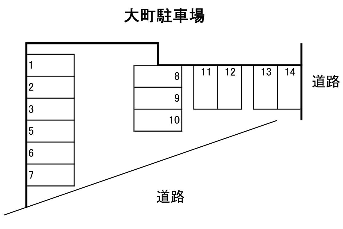 大町駐車場の駐車配置図