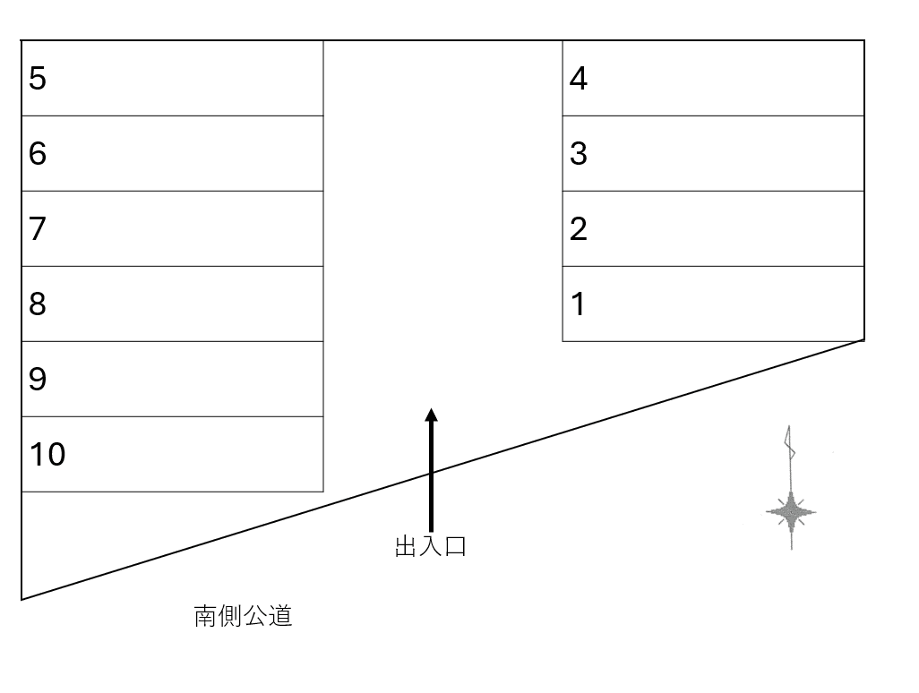門沢橋5丁目石川駐車場の駐車配置図