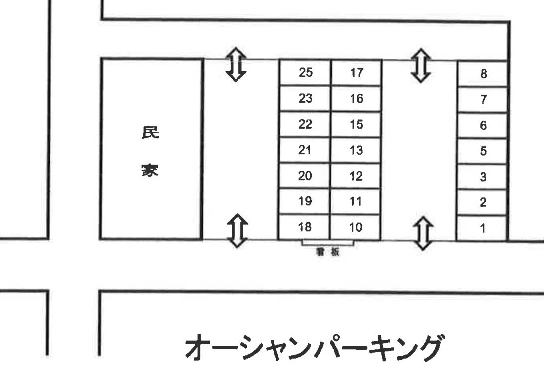 オーシャンパーキングの駐車配置図