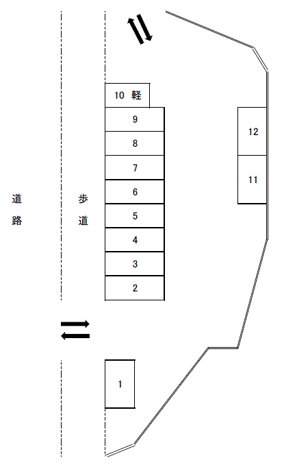 FUJIYOSHIパーキングの駐車配置図