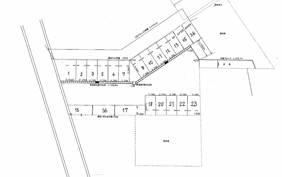 eパーク善久月極駐車場の駐車配置図