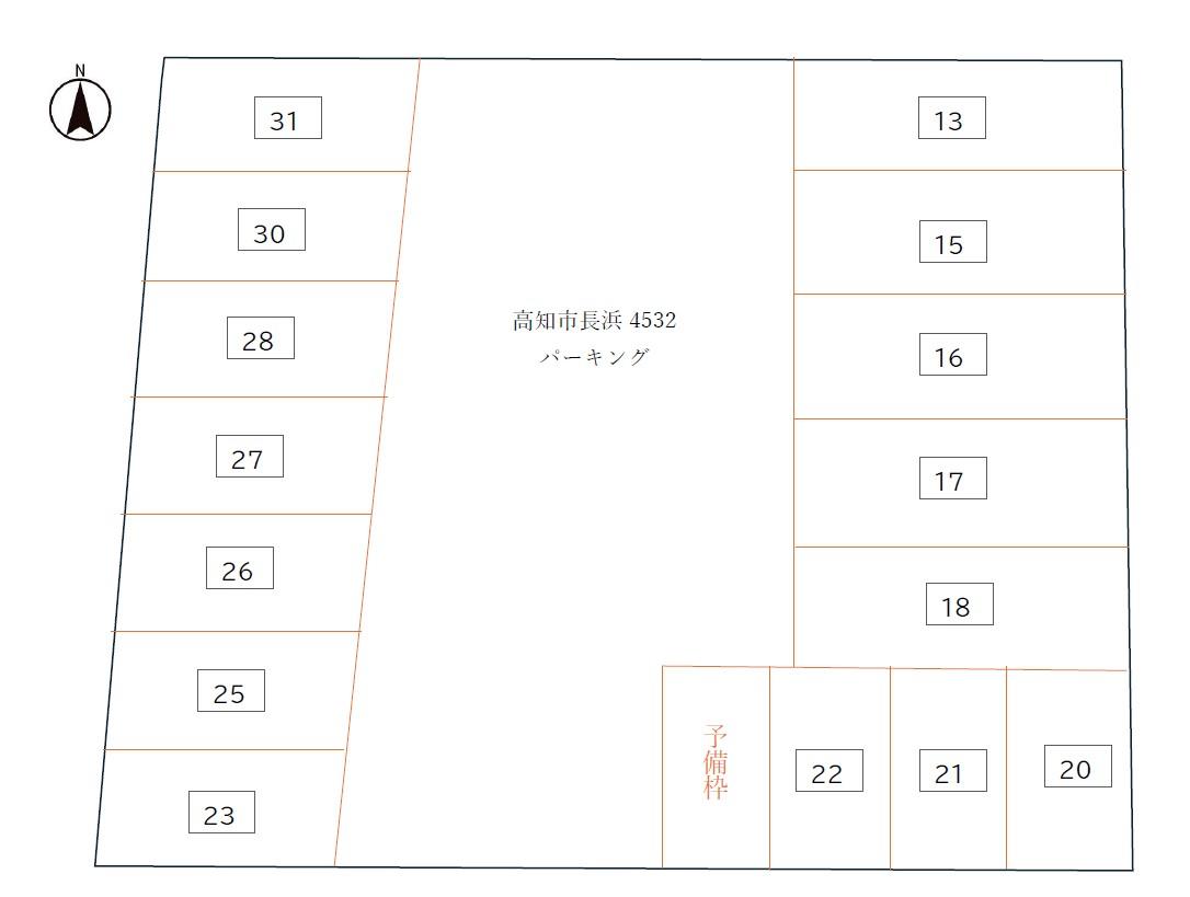 月極駐車場(長浜4532)の駐車配置図