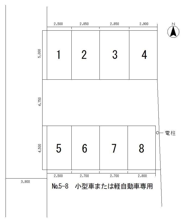 M・B駐車場の駐車配置図