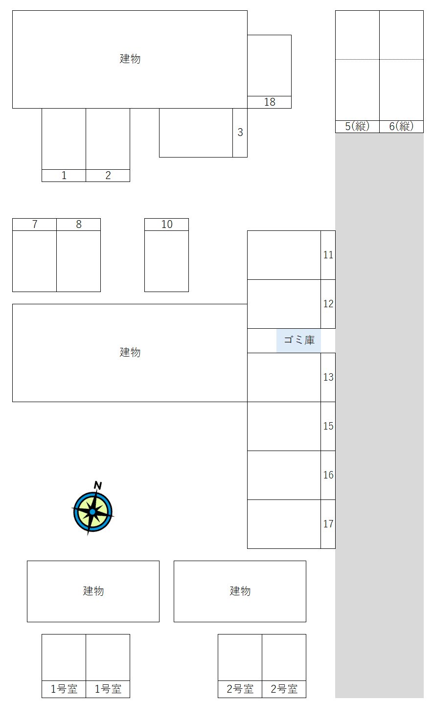 ハイツタダクマⅢの駐車配置図