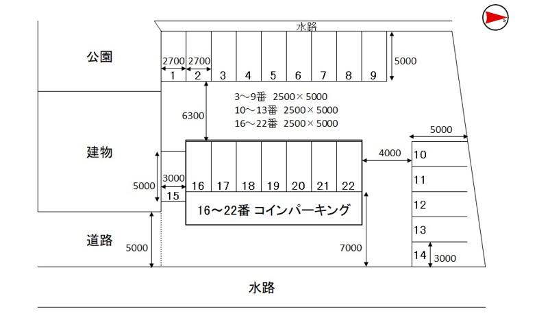 花園北駐車場の駐車配置図