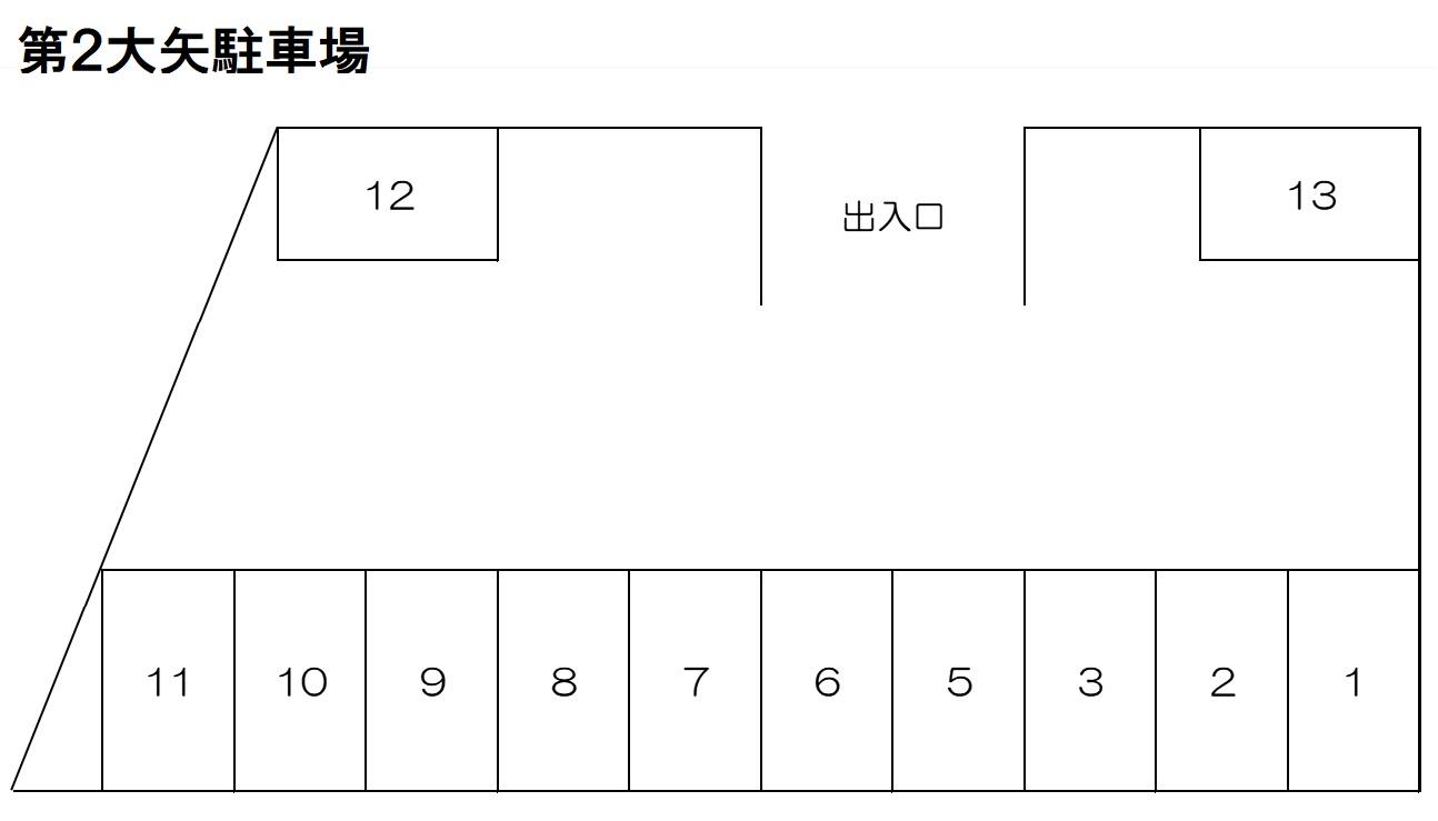 第2大矢駐車場の駐車配置図
