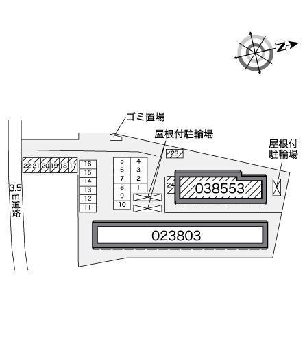 シャルムⅡ(38553) 敷地外駐車場の駐車配置図