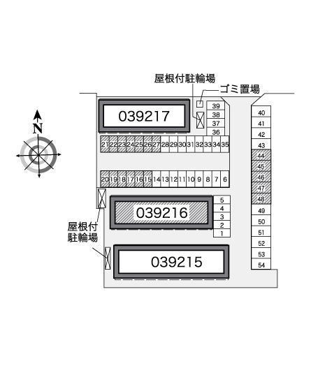メゾンT B(39216) 敷地外駐車場の駐車配置図