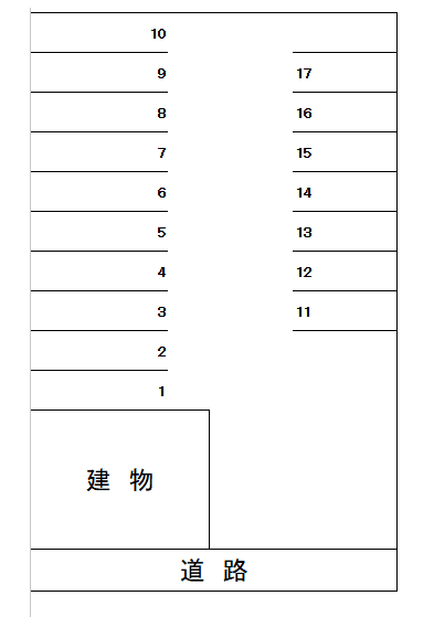 恵比須ビル月極駐車場の駐車配置図