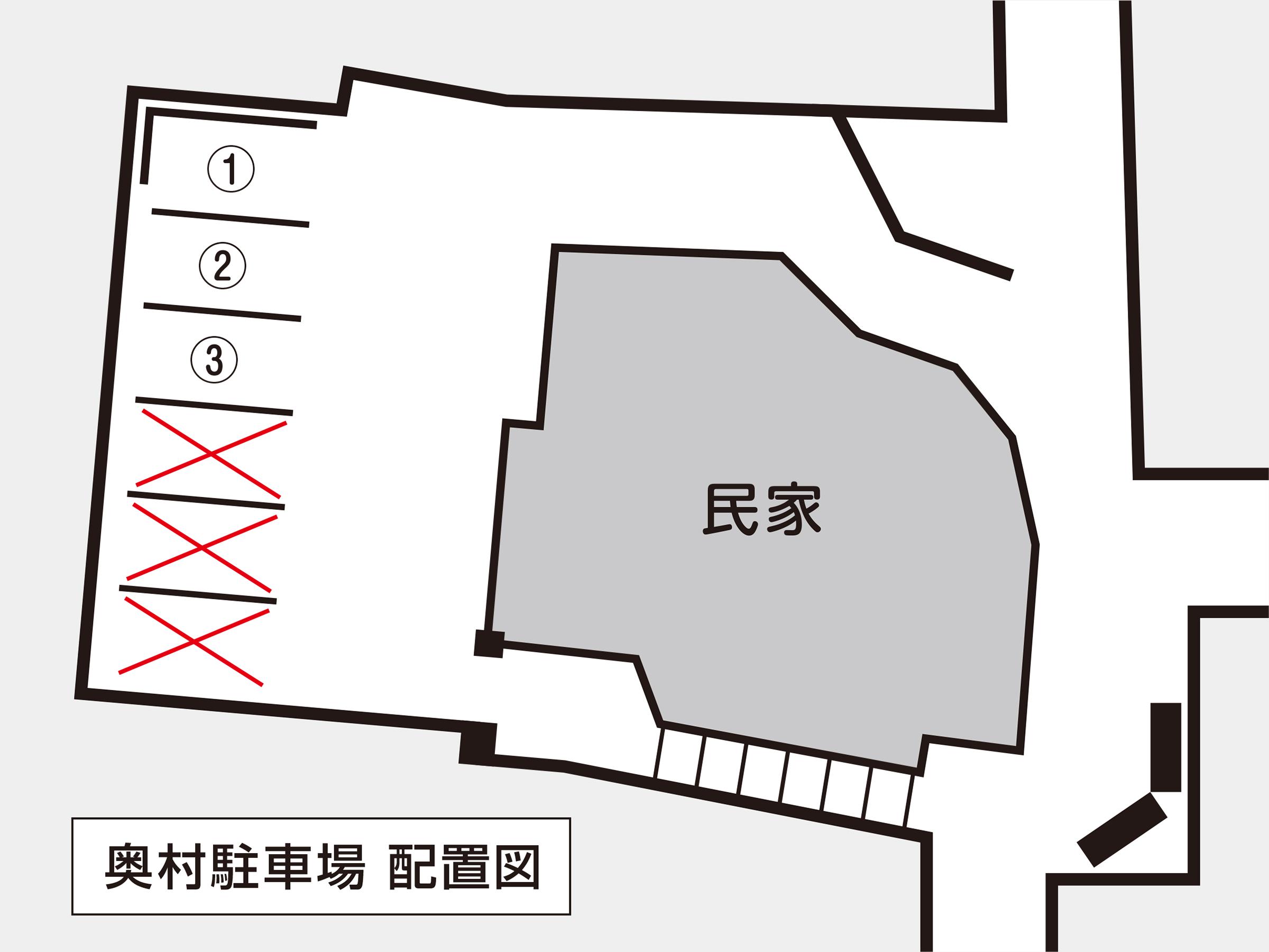 奥村駐車場の駐車配置図