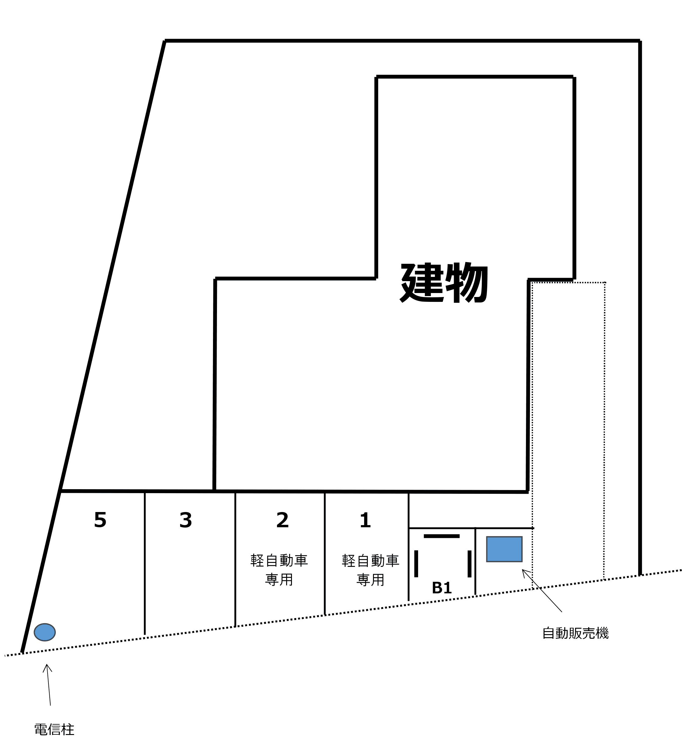 【254】TerraceM.A駐車場の駐車配置図