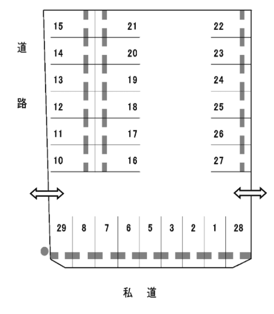 岸田駐車場の駐車配置図