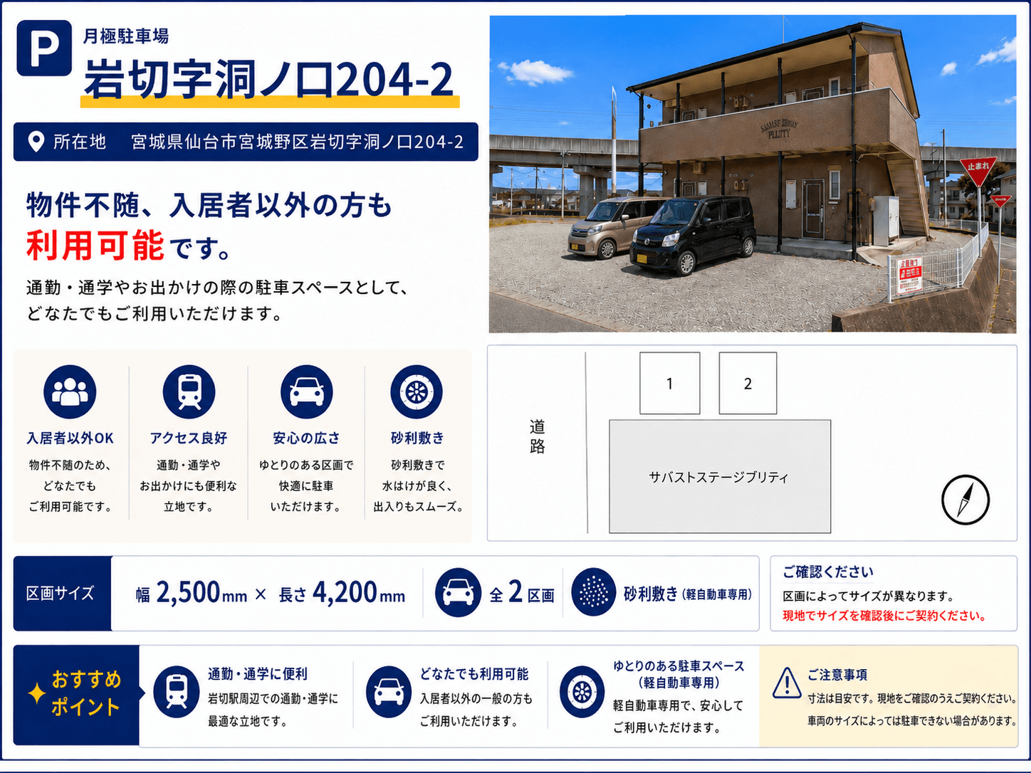 岩切字洞ノ口204-2の外観・駐車場イメージ1枚目