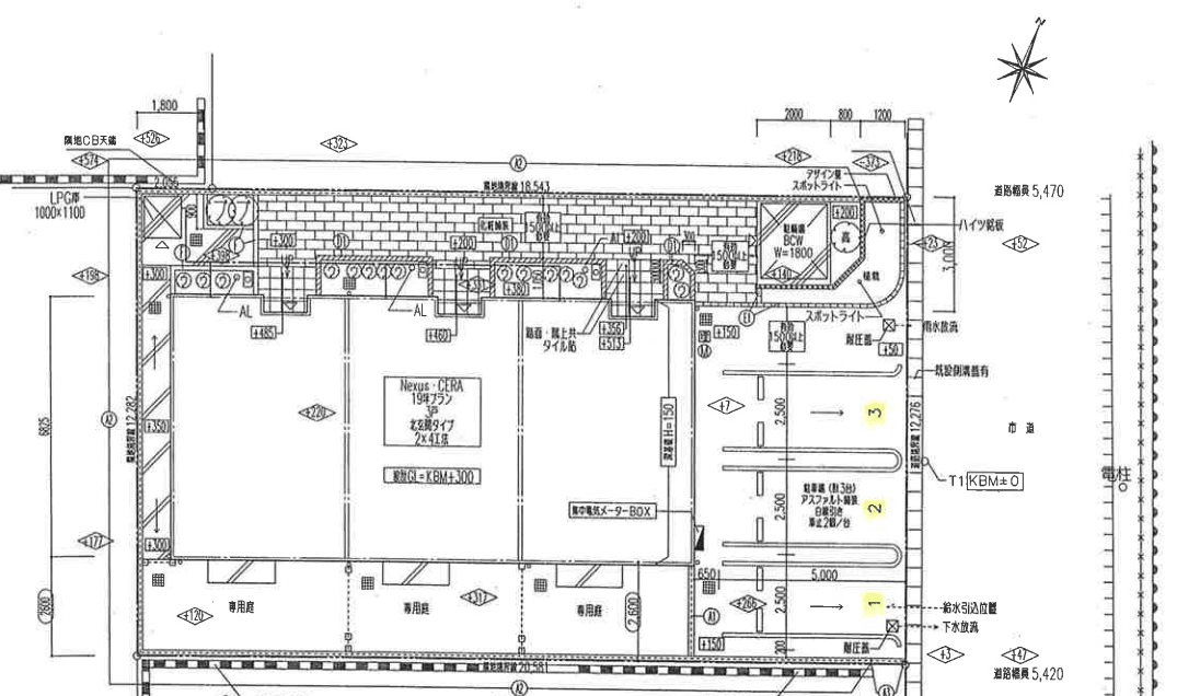 Aeratoの駐車配置図