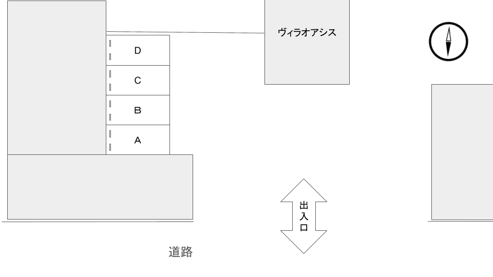 ヴィラオアシスの駐車配置図