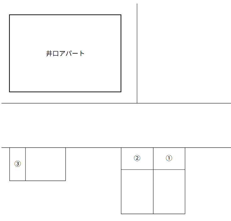 井口アパートの駐車配置図