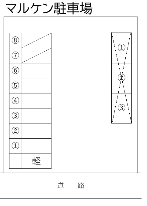 マルケン駐車場の駐車配置図