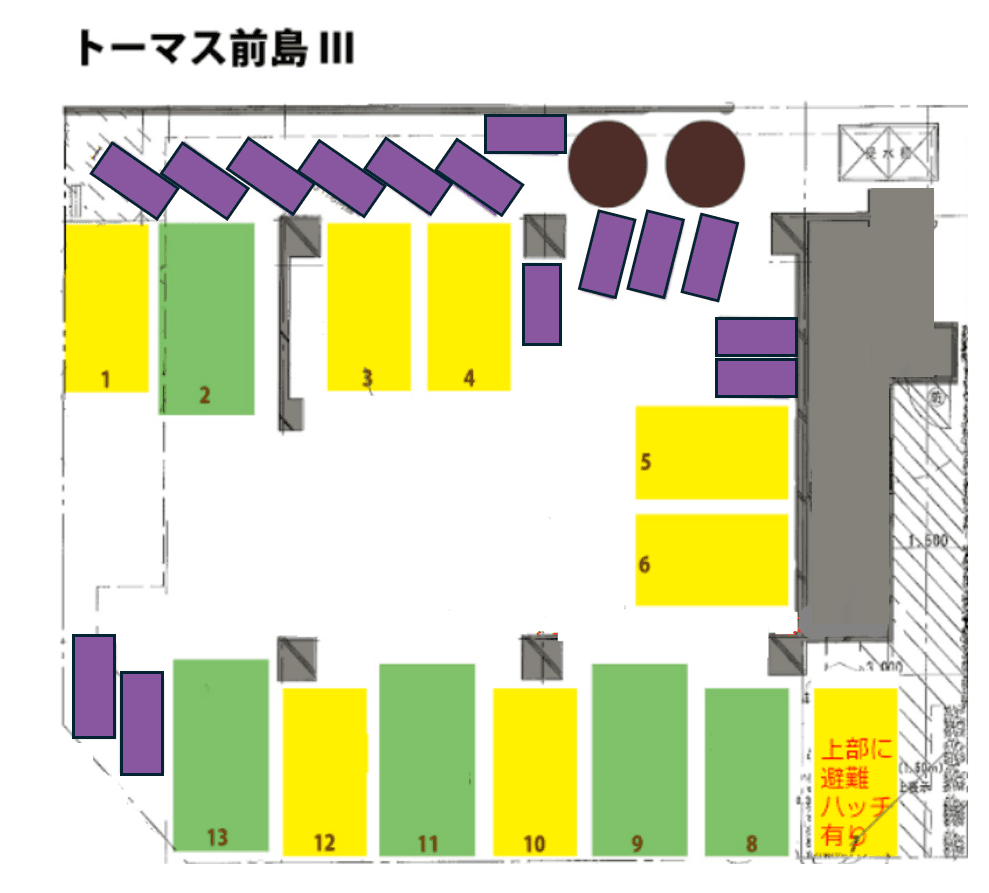 トーマス前島Ⅲの駐車配置図