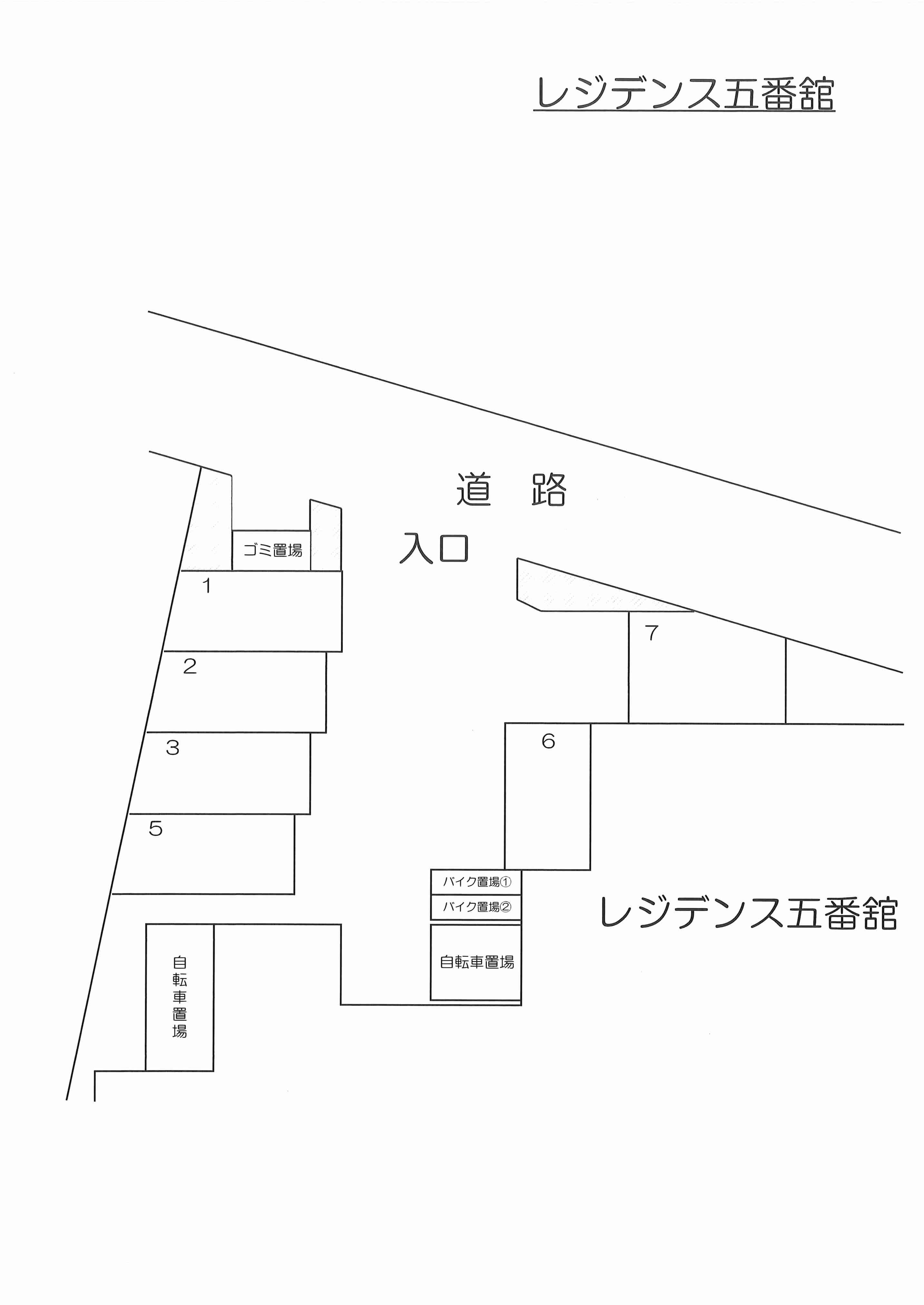 レジデンス所沢五番館駐車場の駐車配置図