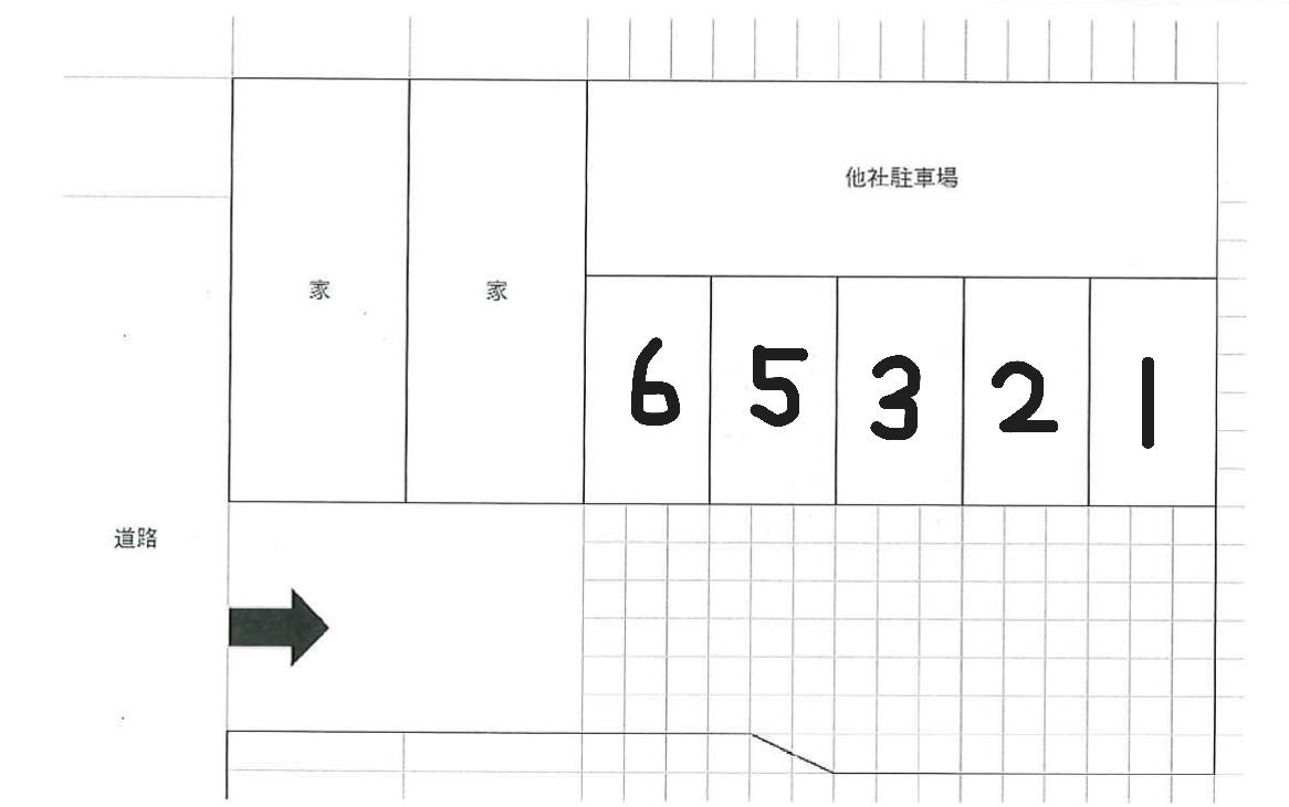 小川駐車場(駅裏)の駐車配置図