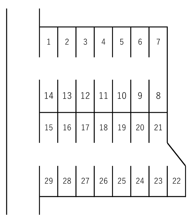 上今泉2丁目駐車場の駐車配置図